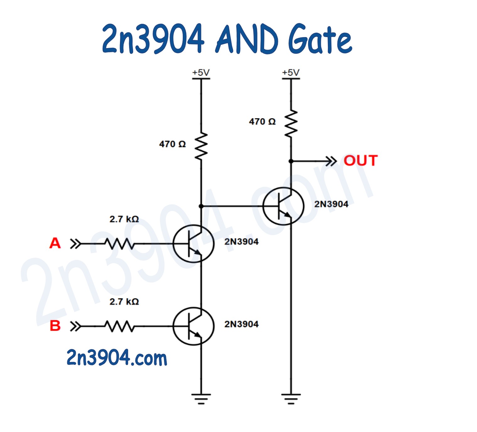 2N3904 transistor AND gate schematic