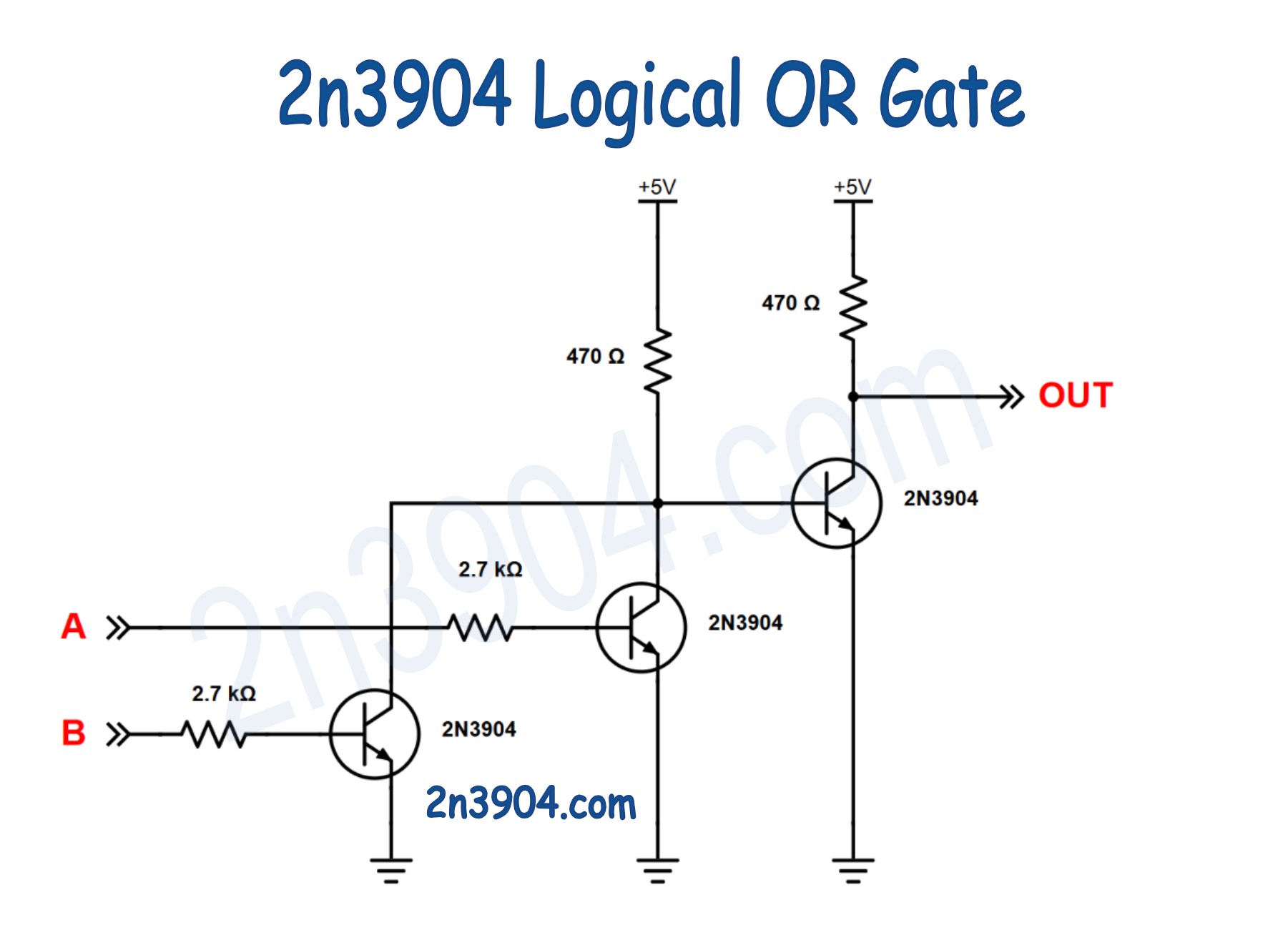 2N3904 transistor OR gate schematic